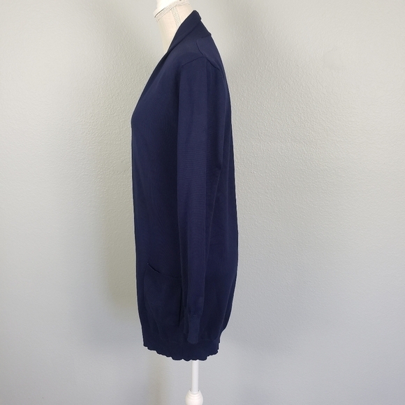 GRACE KARIN Duster Cardigan Sz S Navy Blue Soft Stretchy Normcore - Picture 3 of 7